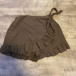 wrap front skort